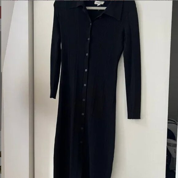 L'AGENCE Black Button-Up Midi Dress - XS - Picture 1 of 5